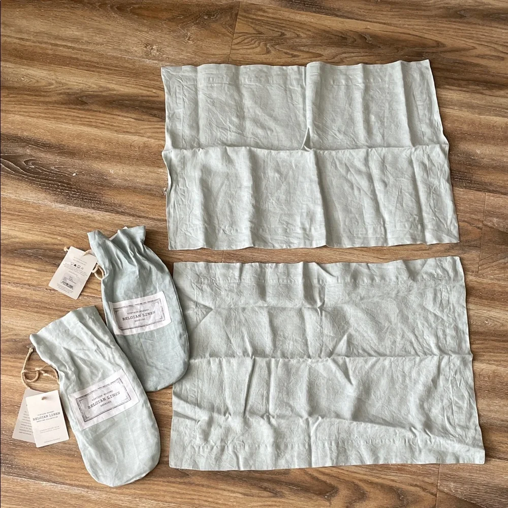 Restoration Hardware Vintage-Washed Belgian Linen Lumbar Pillow Shams NWT